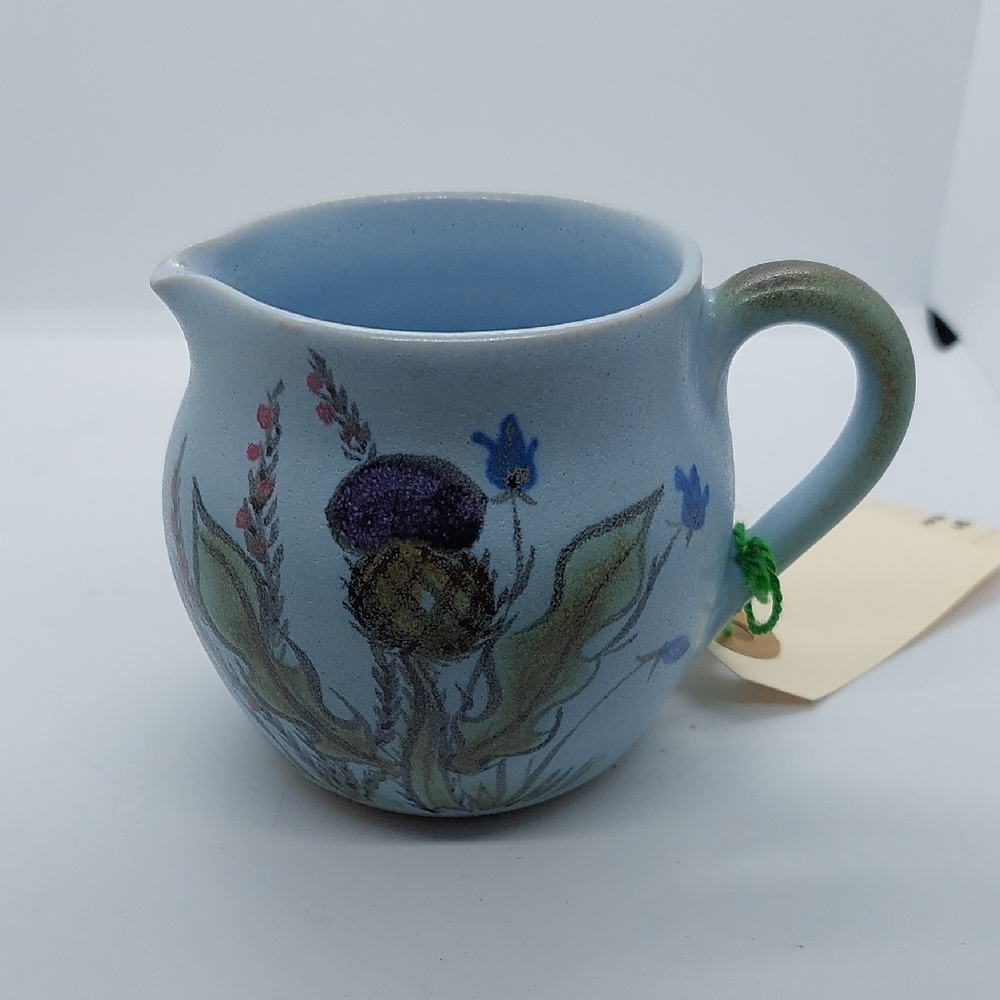 Buchan Pottery Hand-Painted Thistle Ceramic Creamer